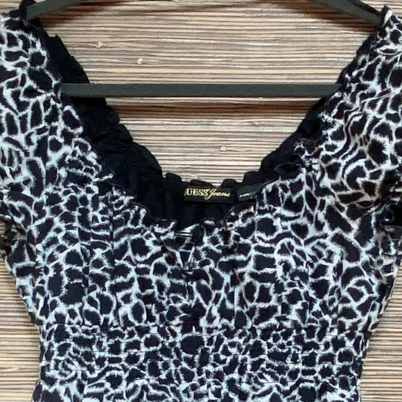 Vintage Guess Baby-doll Animal Print Mini Dress - Picture 3 of 6